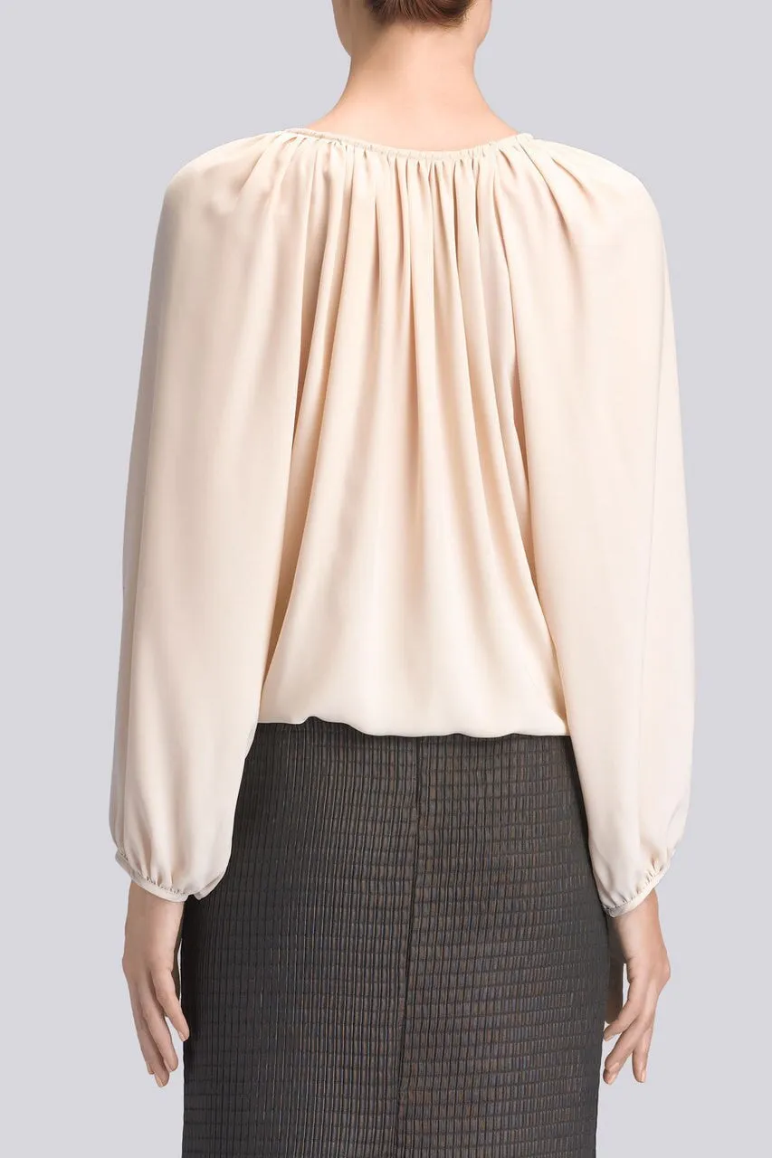 Luxe Crepe Peasant Blouse