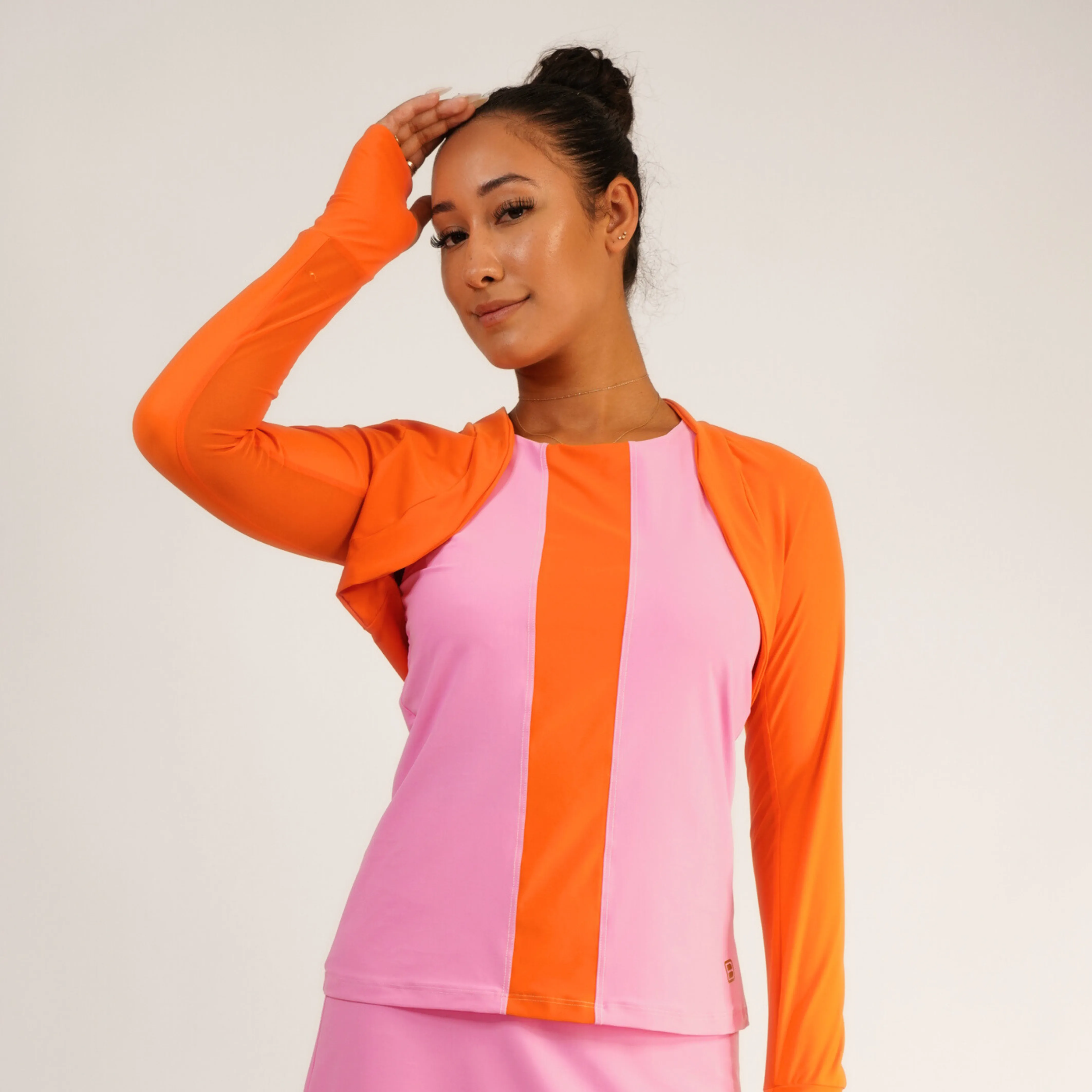 PROTECTIVE SUN SHRUG Tangerine w/ Tangerine Mesh