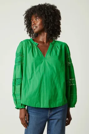 TAYLER Long Sleeve Top in Green