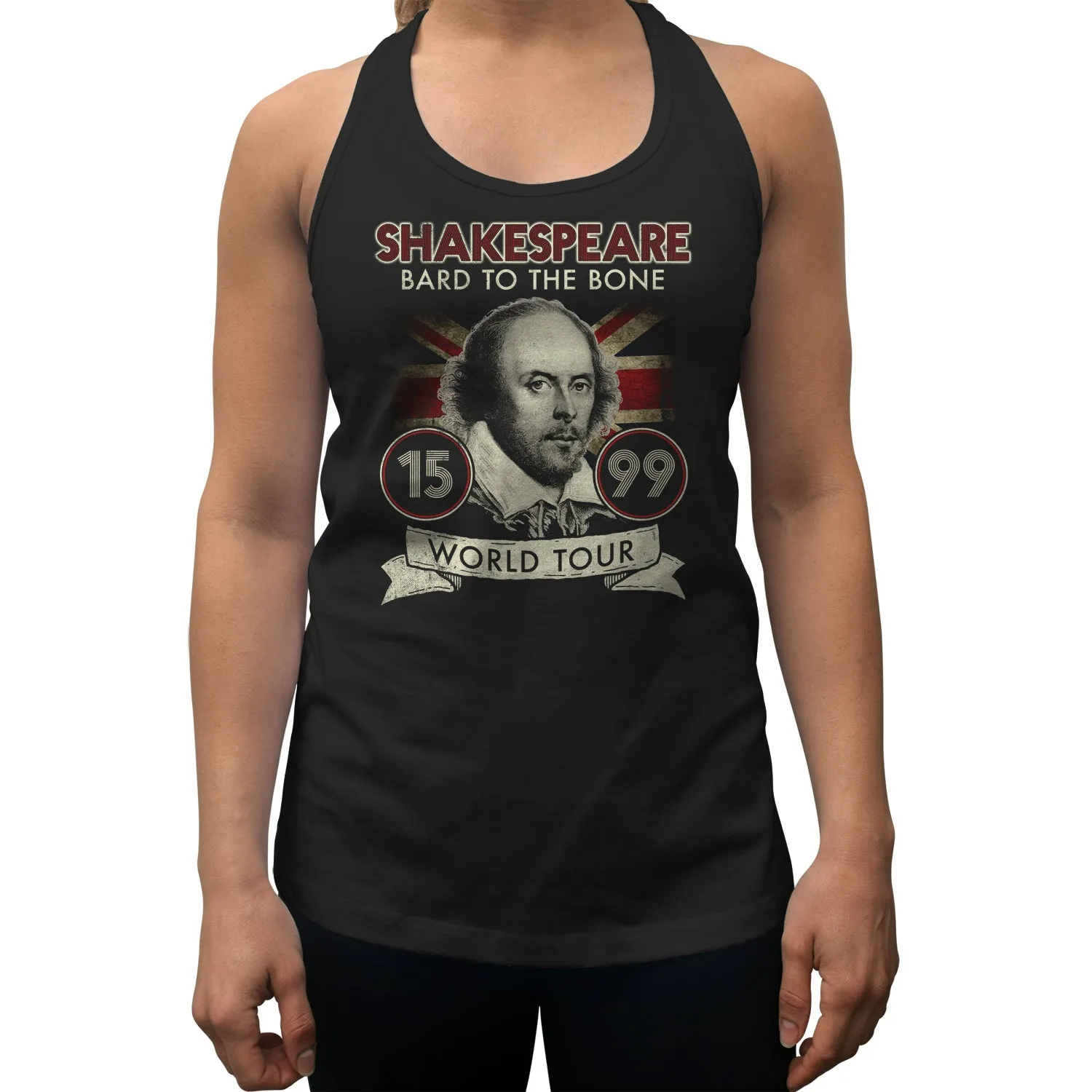 Women's William Shakespeare Bard to the Bone Tour Racerback Tank Top